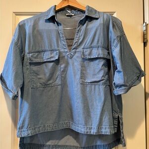 Forever 21 Sky Blue Denim Shirt